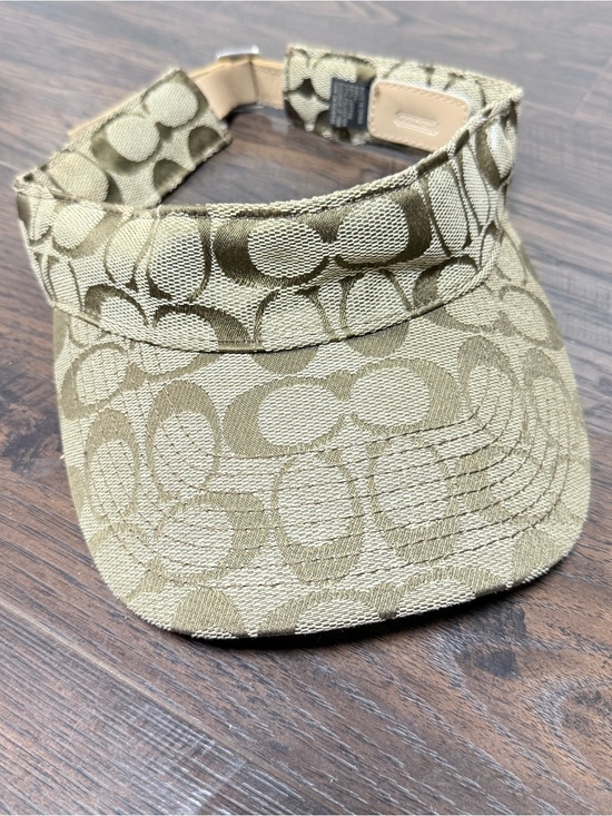Coach Accessories - COACH MONOGRAM LOGO KHAKI VISOR